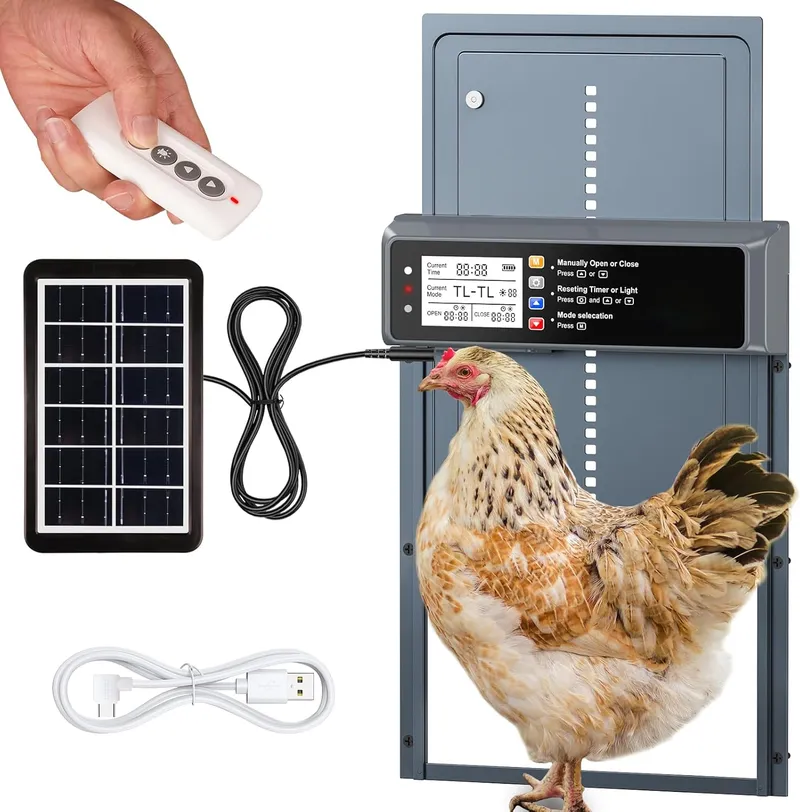 NyPots Automatic Chicken Coop Door Solar Powered